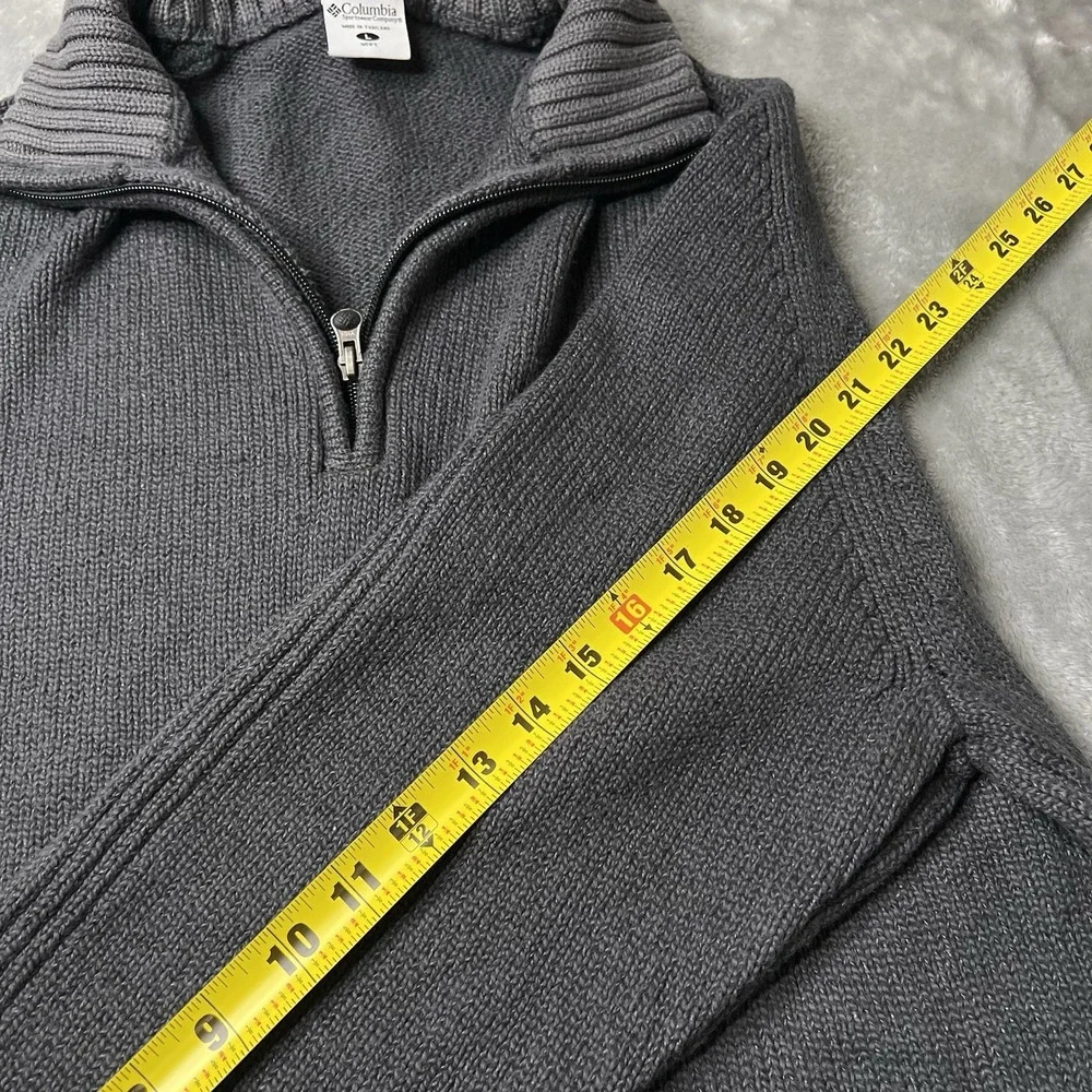 Columbia Sweater Men Size Large Gray Crew Neck Long Sleeve Grey Knit